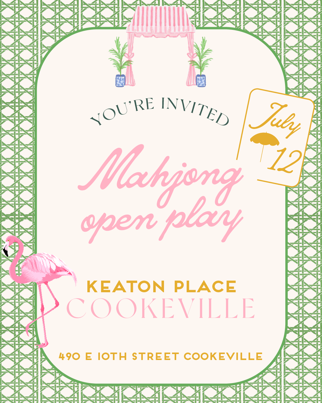 Mahjong Open Play at Keaton Place Cookeville | July 12